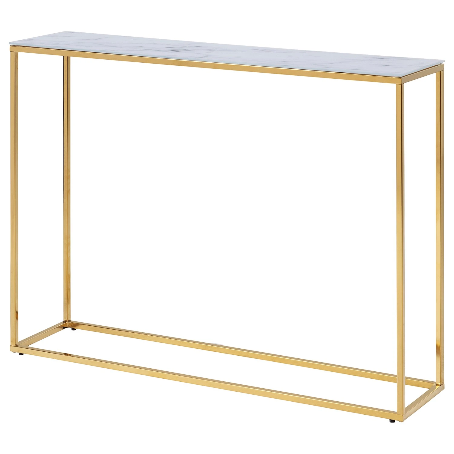 Fredriks Konsolentisch Katori II - Glas / Metall - Marmor Weiß Dekor / Gold 1 Fredriks Konsolentisch Katori II - Glas / Metall - Marmor Weiß Dekor / Gold