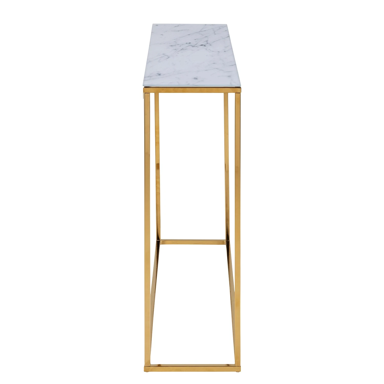Fredriks Konsolentisch Katori II - Glas / Metall - Marmor Weiß Dekor / Gold 4 Fredriks Konsolentisch Katori II - Glas / Metall - Marmor Weiß Dekor / Gold – Bild 4