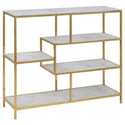 Fredriks Regal Katori I - Glas / Metall - Marmor Weiß Dekor / Gold