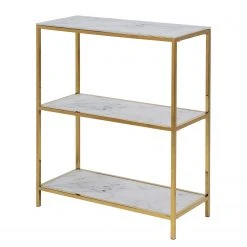 Fredriks Regal Katori II - Glas / Metall - Marmor Weiß Dekor / Gold