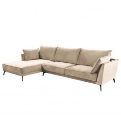 Norrwood Ecksofa Gobabis - Samt Ravi: Creme - Longchair davorstehend links