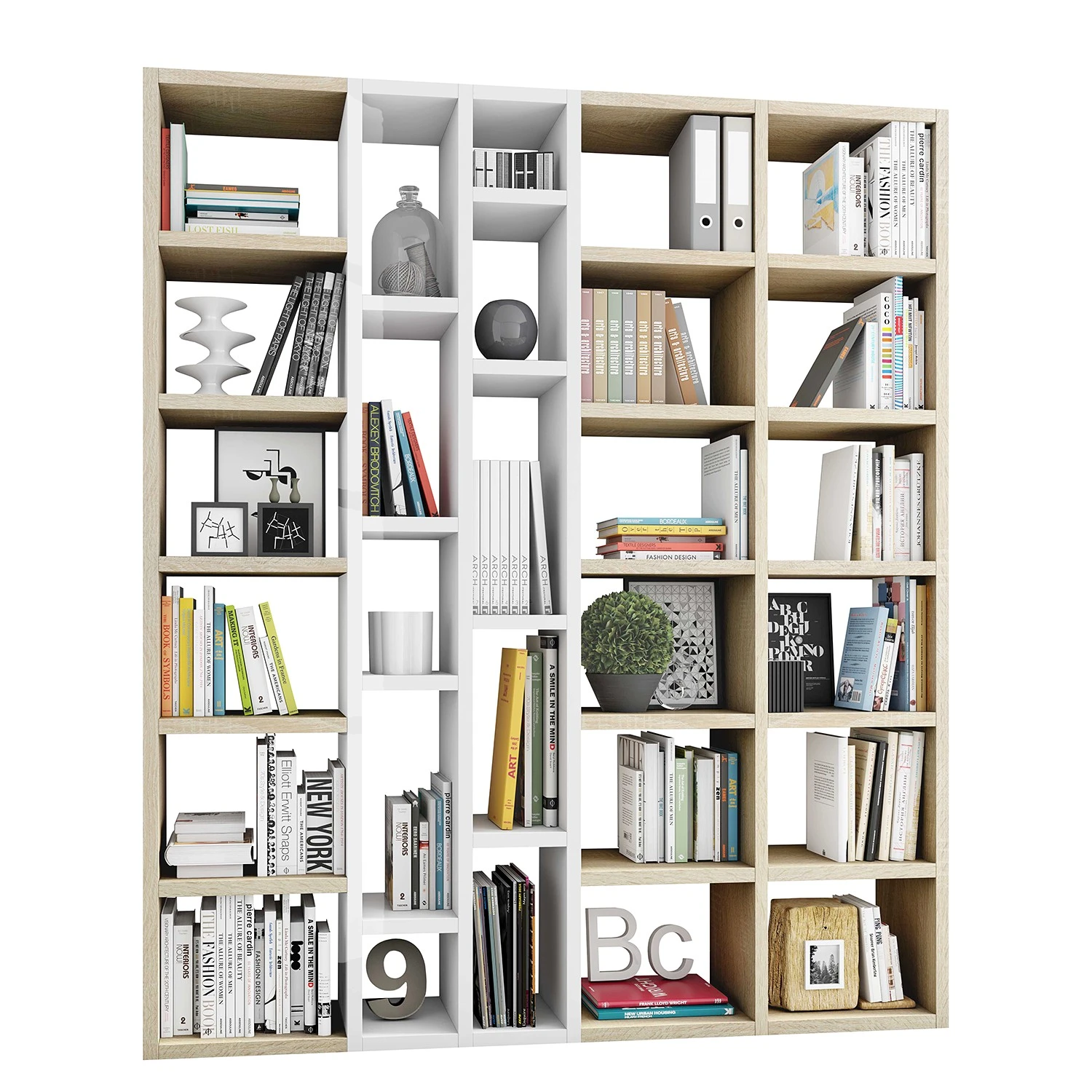 Loftscape Regal Emporior XIX - Eiche Sonoma Dekor / Hochglanz Weiß 1 Loftscape Regal Emporior XIX - Eiche Sonoma Dekor / Hochglanz Weiß