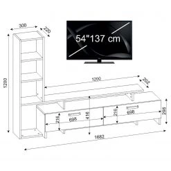 Loftscape Wohnkombination Sasino - Weiß / Sandeiche Dekor 11 Loftscape Wohnkombination Sasino - Weiß / Sandeiche Dekor -Wohnzimmermöbel boutique en ligne 1000333619 220302 500 SKETCH DETAILS P000000001000333619 sketch