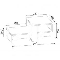 Loftscape Couchtisch Cloud Seven - Walnuss Dekor / Weiß -Wohnzimmermöbel boutique en ligne 1000333625 220302 500 SKETCH DETAILS P000000001000333625 sketch
