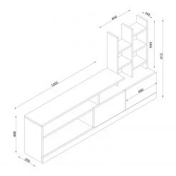 Loftscape Wohnkombination Eichstätt - Weiß -Wohnzimmermöbel boutique en ligne 1000333632 220302 500 SKETCH DETAILS P000000001000333632 sketch