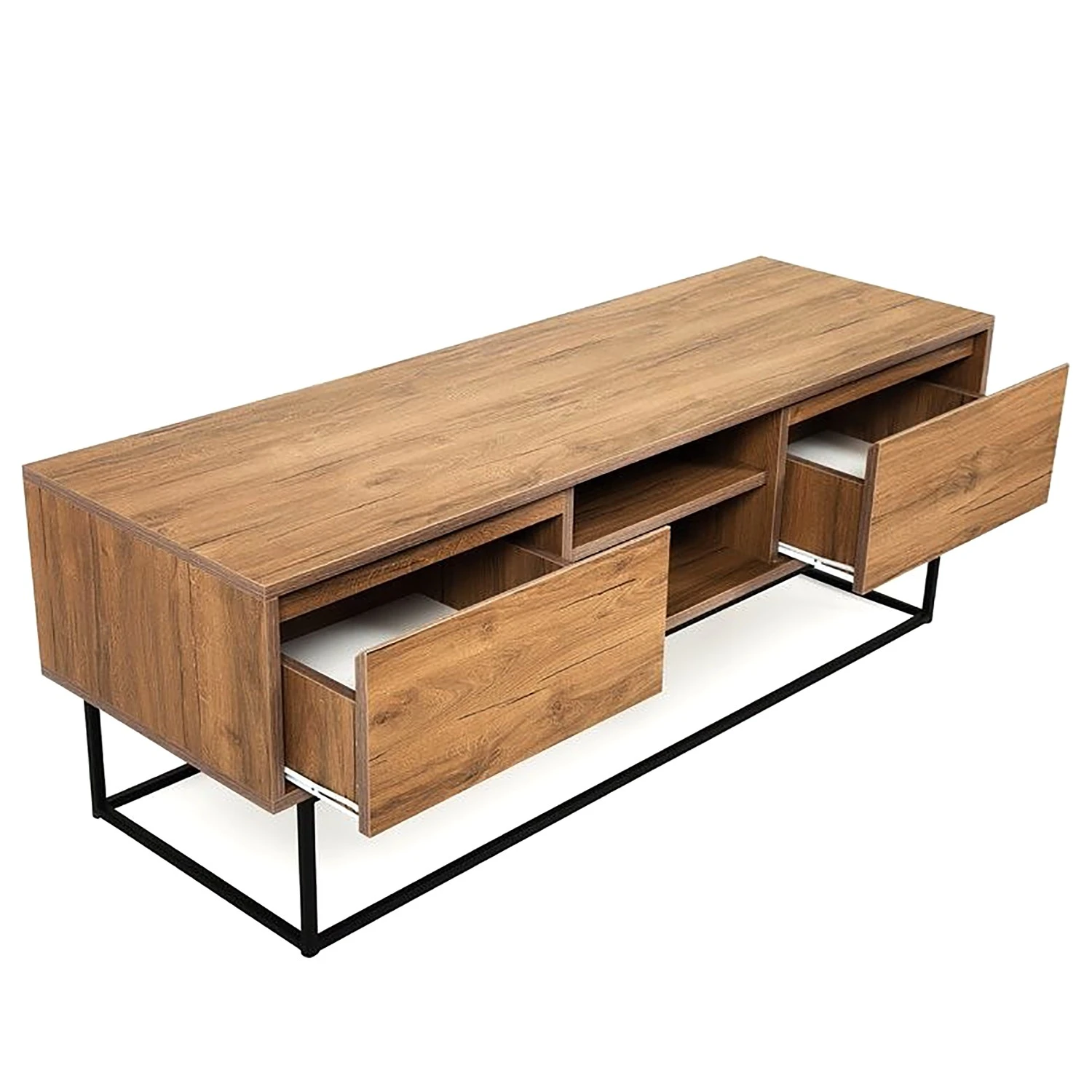Red Living TV-Lowboard Tirano - Metall - Walnuss Hell Dekor / Schwarz 3 Red Living TV-Lowboard Tirano - Metall - Walnuss Hell Dekor / Schwarz – Bild 3