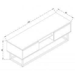 Red Living TV-Lowboard Tirano - Metall - Walnuss Hell Dekor / Schwarz 9 Red Living TV-Lowboard Tirano - Metall - Walnuss Hell Dekor / Schwarz -Wohnzimmermöbel boutique en ligne 1000333634 220302 500 SKETCH DETAILS P000000001000333634 sketch