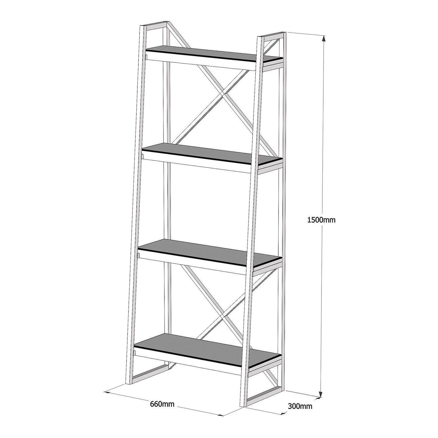 Red Living Regal Wilga - Kiefer massiv / Metall - Kiefer / Schwarz 4 Red Living Regal Wilga - Kiefer massiv / Metall - Kiefer / Schwarz – Bild 4