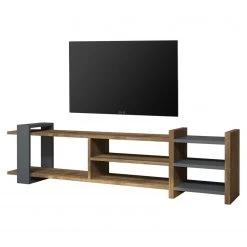 Red Living TV-Rack Zambia - Walnuss Dekor / Anthrazit