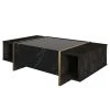 Loftscape Couchtisch Vidal - Marmor Schwarz Dekor / Walnuss Dekor / Gold