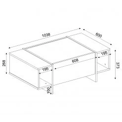 Loftscape Couchtisch Vidal - Marmor Schwarz Dekor / Walnuss Dekor / Gold -Wohnzimmermöbel boutique en ligne 1000333651 220302 500 SKETCH DETAILS P000000001000333651 sketch
