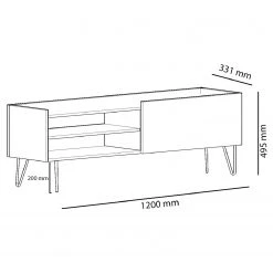 Loftscape TV-Lowboard Venice - Anthrazit / Eiche Dekor -Wohnzimmermöbel boutique en ligne 1000333654 220302 500 SKETCH DETAILS P000000001000333654 sketch