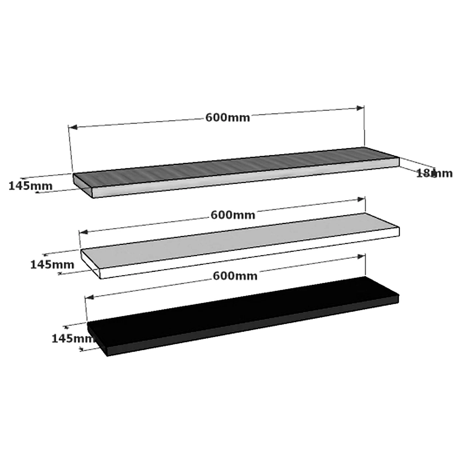 Loftscape Wandregal Breeze Düne (3er-Set) - Eiche Dekor 4 Loftscape Wandregal Breeze Düne (3er-Set) - Eiche Dekor – Bild 4