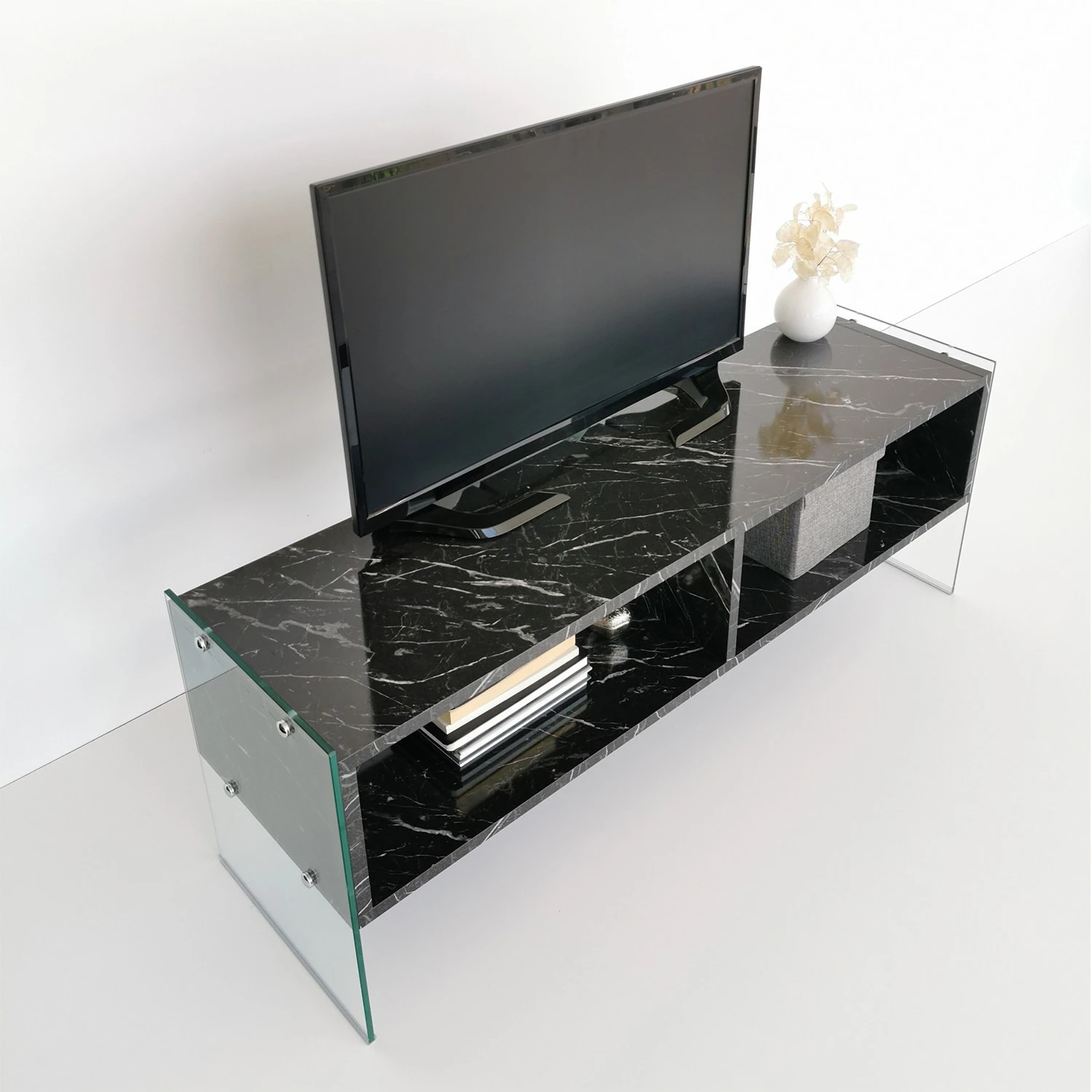 Loftscape TV-Rack Nevele - Marmor Schwarz Dekor 3 Loftscape TV-Rack Nevele - Marmor Schwarz Dekor – Bild 3