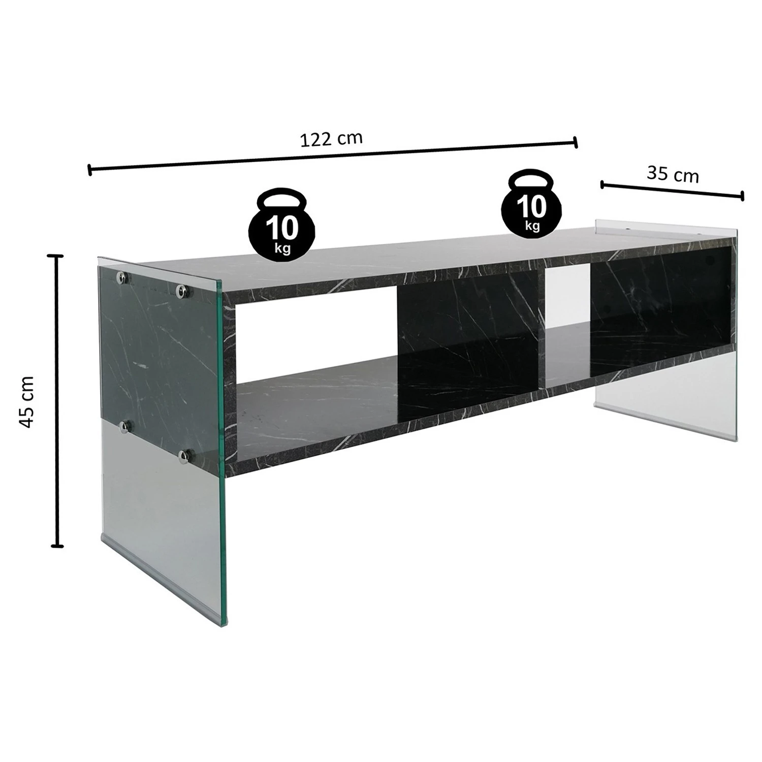 Loftscape TV-Rack Nevele - Marmor Schwarz Dekor 9 Loftscape TV-Rack Nevele - Marmor Schwarz Dekor – Bild 9