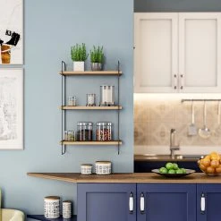 Red Living Wandregal Papasan - Metall - Kiefer Dekor / Schwarz -Wohnzimmermöbel boutique en ligne 1000333685 220302 023 MOOD DETAILS P000000001000333685 mood