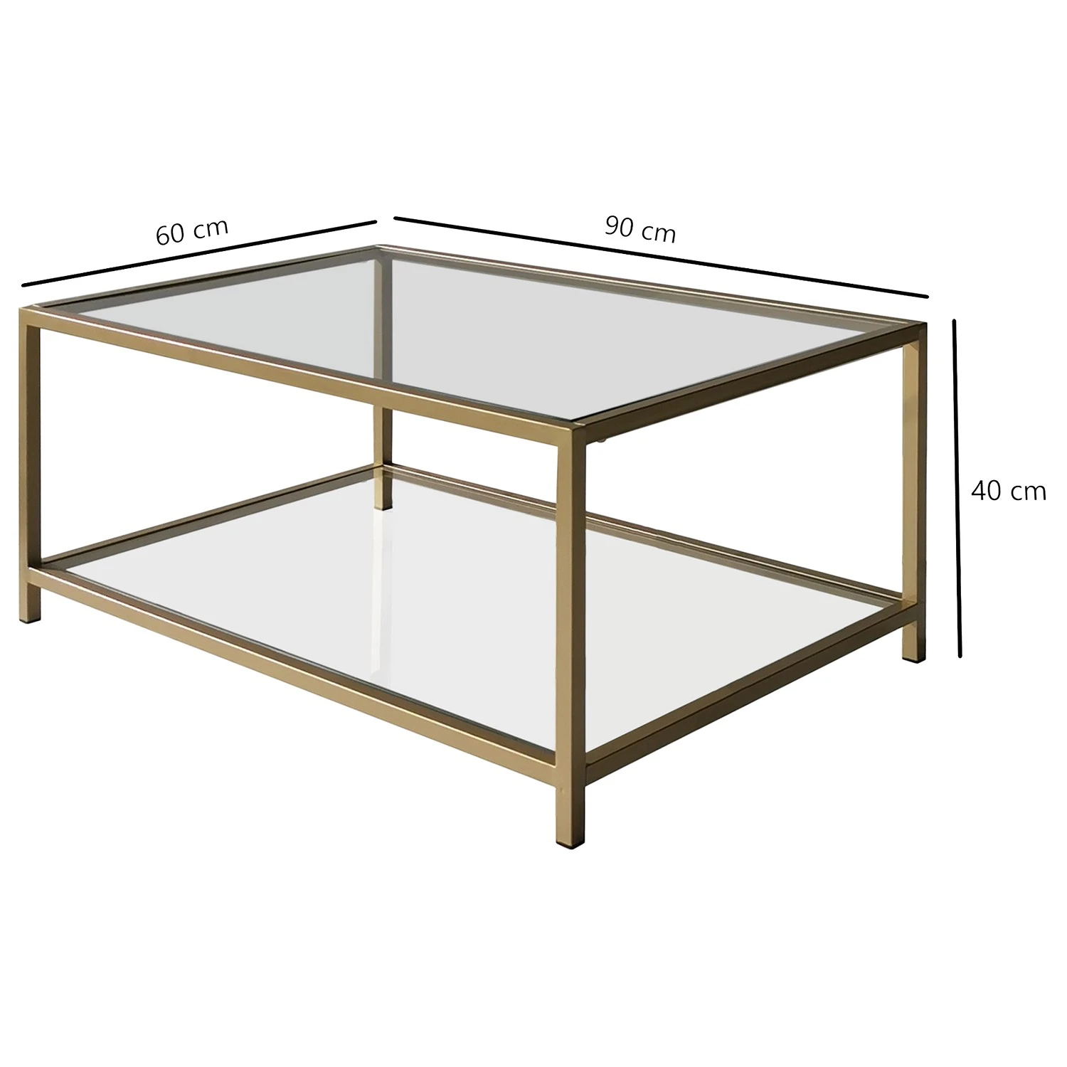 Loftscape Couchtisch Skod - Glas / Metall - Gold 7 Loftscape Couchtisch Skod - Glas / Metall - Gold – Bild 7