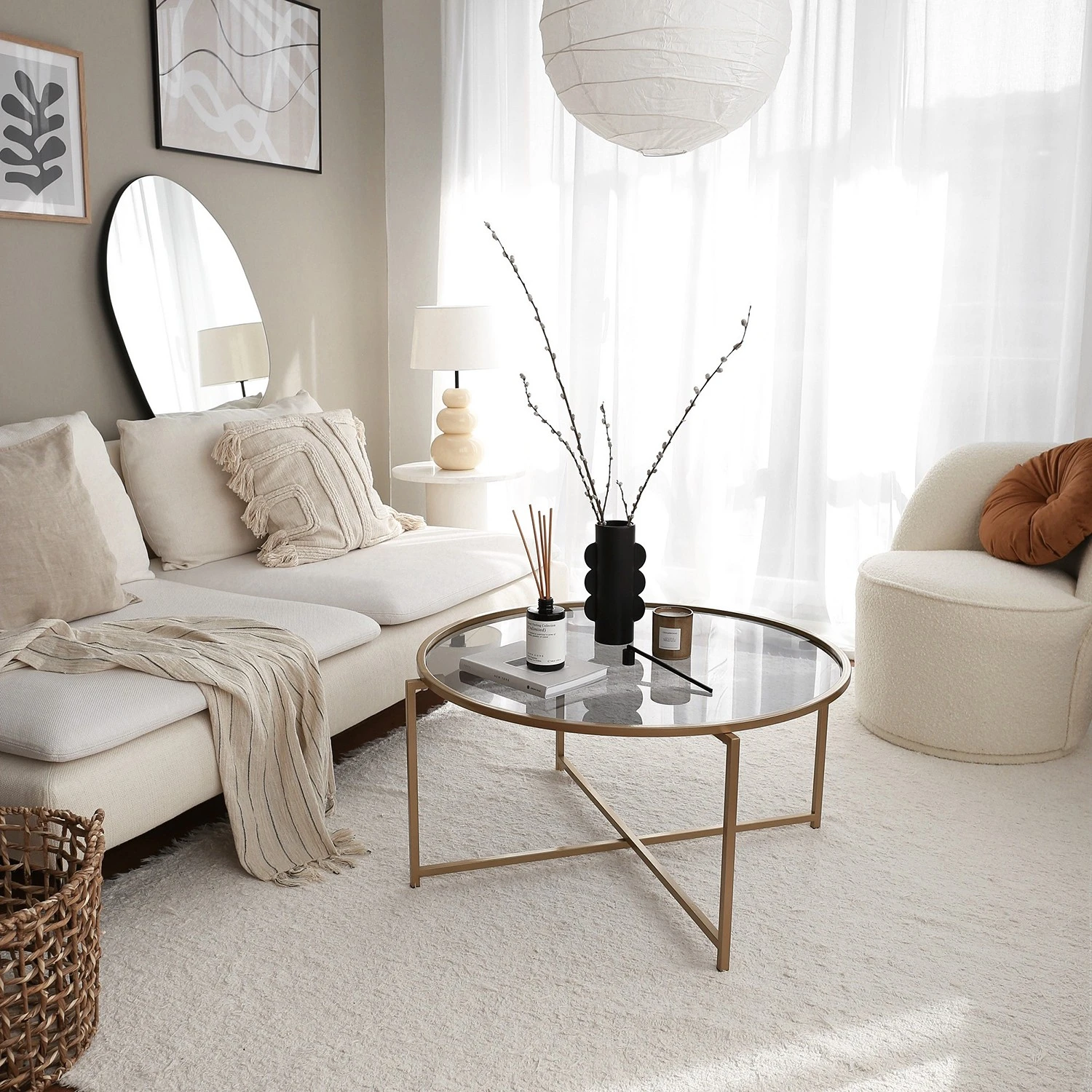 Loftscape Couchtisch Sedan I - Glas / Metall - Gold 3 Loftscape Couchtisch Sedan I - Glas / Metall - Gold – Bild 3