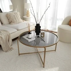 Loftscape Couchtisch Sedan I - Glas / Metall - Gold 12 Loftscape Couchtisch Sedan I - Glas / Metall - Gold -Wohnzimmermöbel boutique en ligne 1000333690 220302 022 MOOD DETAILS P000000001000333690 mood