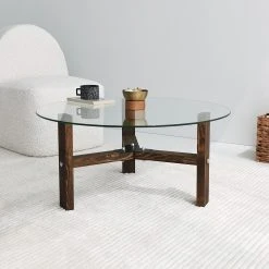 Loftscape Couchtisch Down Under Eukoa - Glas / Walnuss massiv - Walnuss -Wohnzimmermöbel boutique en ligne 1000333695 220302 021 MOOD DETAILS P000000001000333695 mood