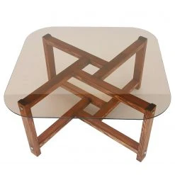 Loftscape Couchtisch Milligan - Glas / Eiche massiv - Eiche Dunkel -Wohnzimmermöbel boutique en ligne 1000333696 220302 030 DETAILS P000000001000333696