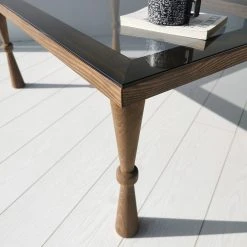 Ars Natura Couchtisch Donatella - Glas / Walnuss massiv - Rauchschwarz / Walnuss 20 Ars Natura Couchtisch Donatella - Glas / Walnuss massiv - Rauchschwarz / Walnuss -Wohnzimmermöbel boutique en ligne 1000333698 220302 030 DETAILS P000000001000333698