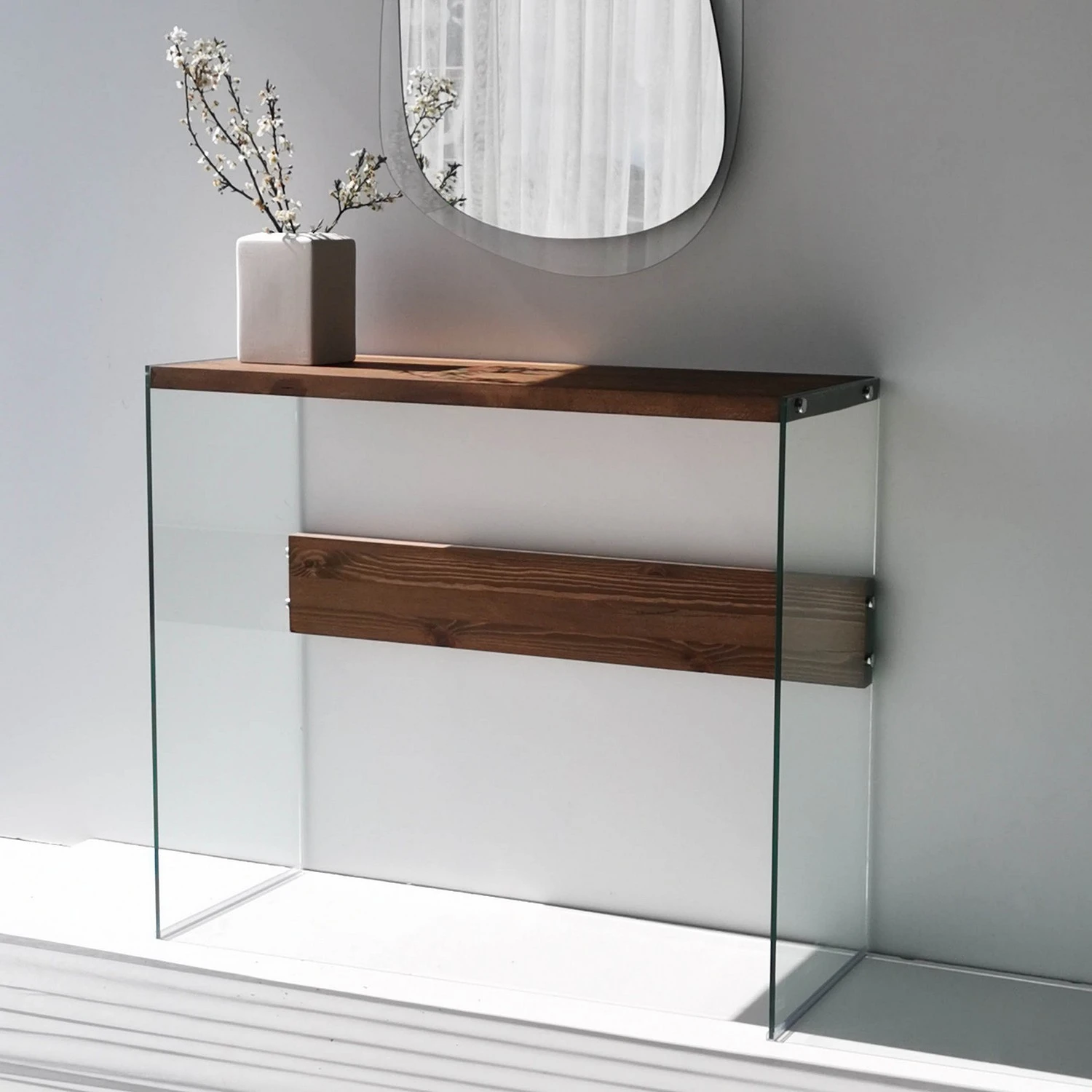 Loftscape Konsolentisch Rodgau - Glas / Kiefer massiv - Kiefer Kolonial 6 Loftscape Konsolentisch Rodgau - Glas / Kiefer massiv - Kiefer Kolonial – Bild 6