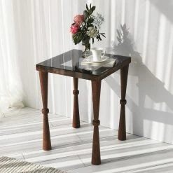 Ars Natura Beistelltisch Donatella - Glas / Walnuss massiv - Rauchschwarz / Walnuss 11 Ars Natura Beistelltisch Donatella - Glas / Walnuss massiv - Rauchschwarz / Walnuss -Wohnzimmermöbel boutique en ligne 1000333706 220302 021 MOOD DETAILS P000000001000333706 mood