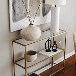 Loftscape Konsolentisch Nordkisa - Glas / Metall - Gold -Wohnzimmermöbel boutique en ligne 1000333708 220302 033 DETAILS P000000001000333708