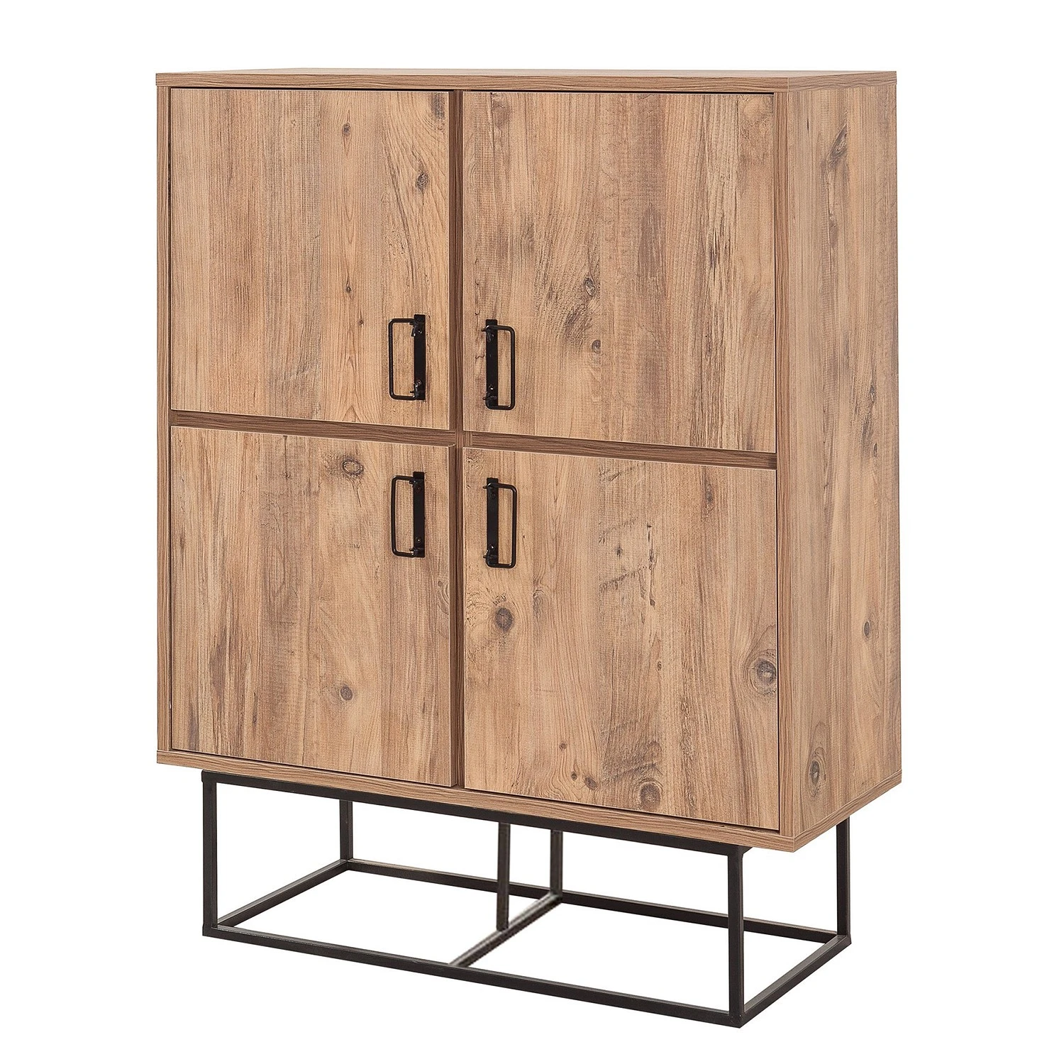 Red Living Highboard Yopal - Metall - Kiefer Dekor / Schwarz 1 Red Living Highboard Yopal - Metall - Kiefer Dekor / Schwarz