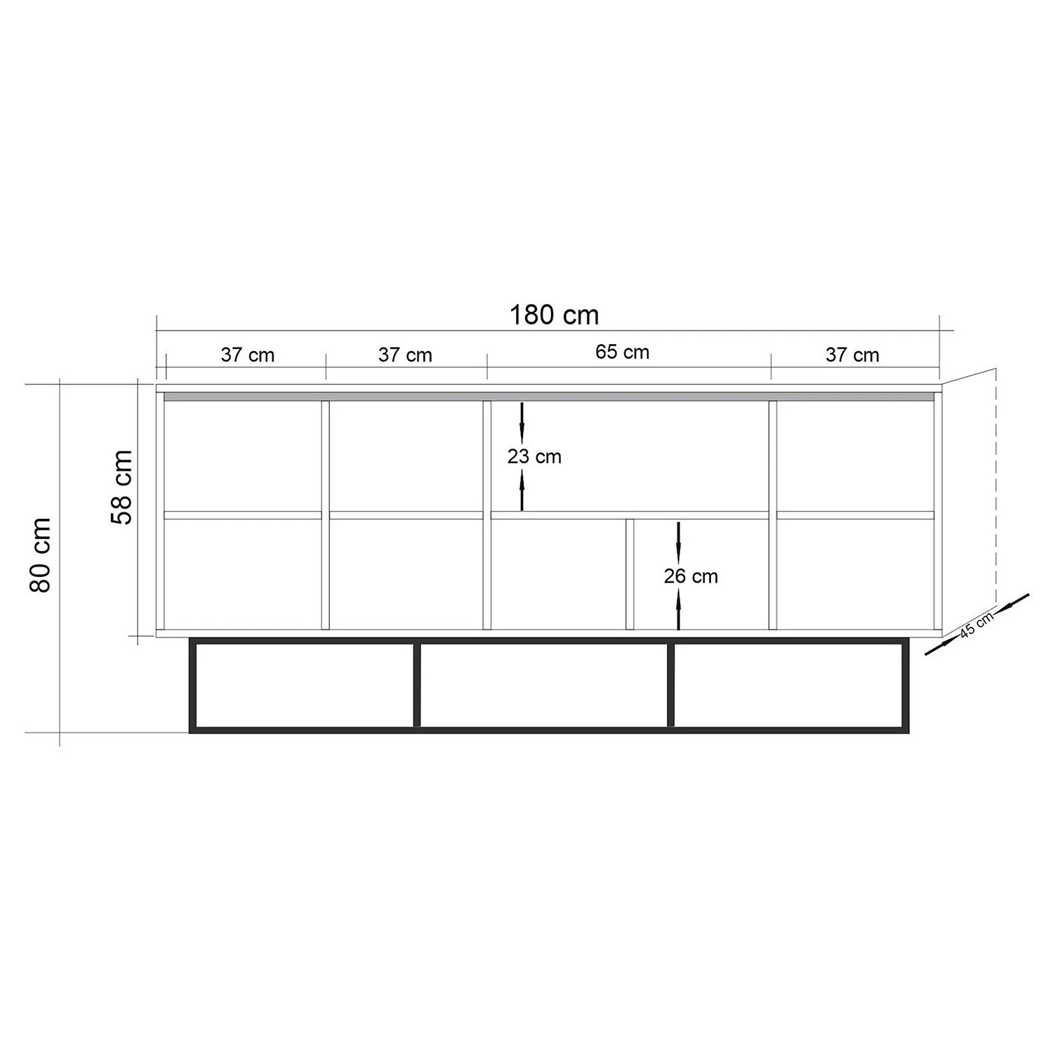 Red Living Sideboard Yopal II - Metall - Kiefer Dekor / Schwarz 7 Red Living Sideboard Yopal II - Metall - Kiefer Dekor / Schwarz – Bild 7