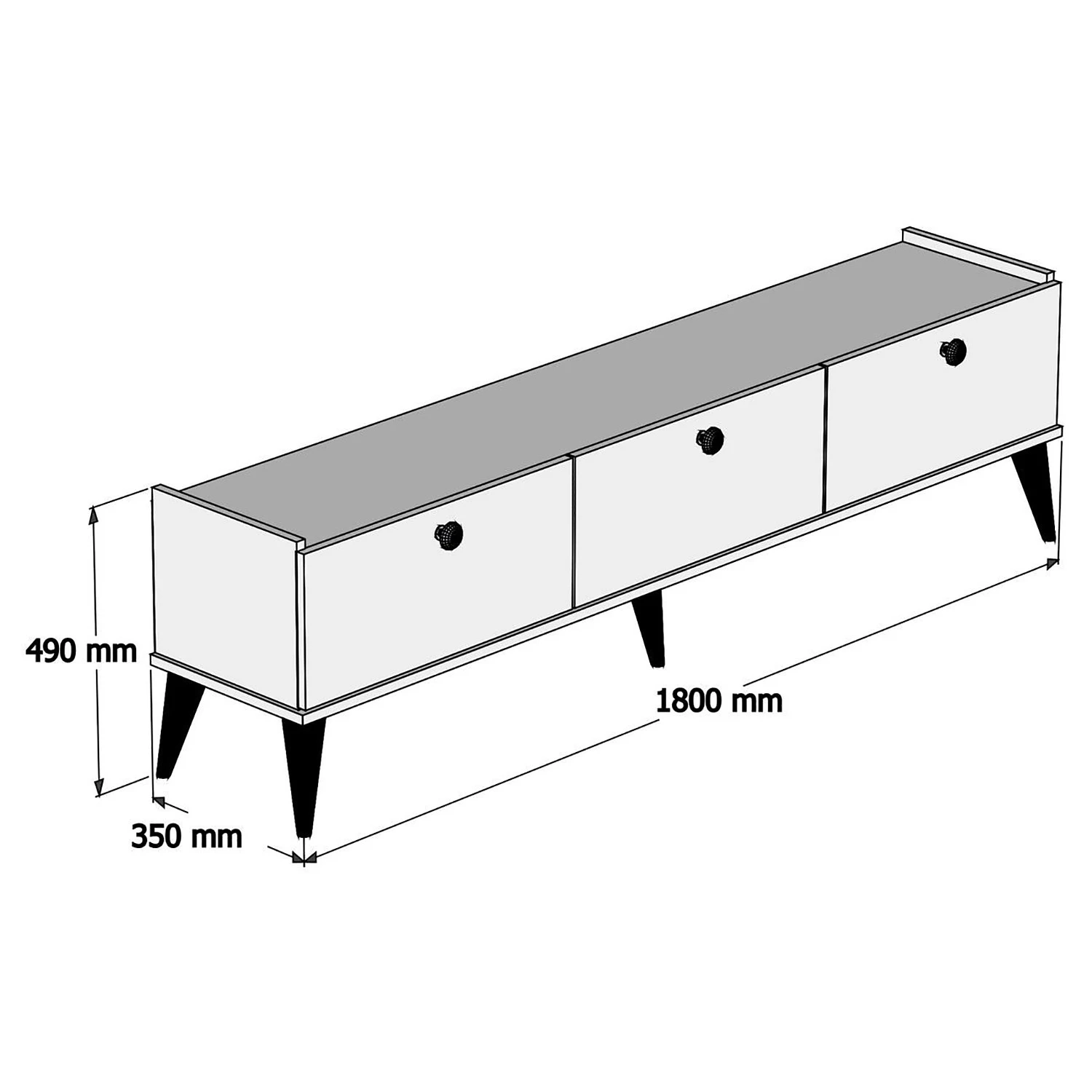 Red Living TV-Lowboard Korfu - Walnuss Dekor 6 Red Living TV-Lowboard Korfu - Walnuss Dekor – Bild 6