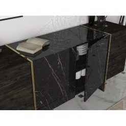 Loftscape Sideboard Vidal - Marmor Schwarz Dekor / Gold -Wohnzimmermöbel boutique en ligne 1000333728 220302 032 DETAILS P000000001000333728