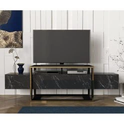 Loftscape TV-Lowboard Board Luca - Marmor Schwarz Dekor / Gold 9 Loftscape TV-Lowboard Board Luca - Marmor Schwarz Dekor / Gold -Wohnzimmermöbel boutique en ligne 1000333731 220302 021 MOOD DETAILS P000000001000333731 mood
