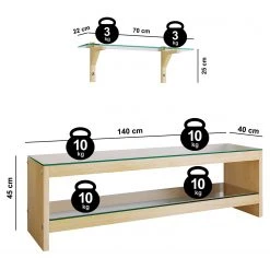 Loftscape Wohnkombination Mömbris (2-teilig) - Glas / Eiche massiv - Transparent / Eiche -Wohnzimmermöbel boutique en ligne 1000333735 220302 500 SKETCH DETAILS P000000001000333735 sketch