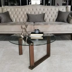 Loftscape Couchtisch Yorkton II - Glas / Walnuss massiv - Walnuss -Wohnzimmermöbel boutique en ligne 1000333739 220302 023 MOOD DETAILS P000000001000333739 mood