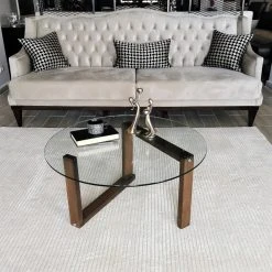 Loftscape Couchtisch Yorkton II - Glas / Walnuss massiv - Walnuss -Wohnzimmermöbel boutique en ligne 1000333739 220302 025 MOOD DETAILS P000000001000333739 mood