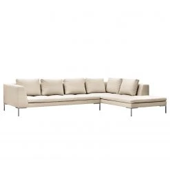 Studio Copenhagen Ecksofa Madison I - Webstoff Saia: Beige - Breite: 319 cm - Ottomane davorstehend rechts