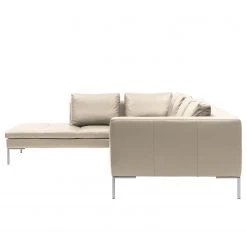 Studio Copenhagen Ecksofa Madison I - Echtleder Neka: Hellgrau - Breite: 319 cm - Ottomane davorstehend links -Wohnzimmermöbel boutique en ligne 1000333898 220301 040 DETAILS P000000001000333898