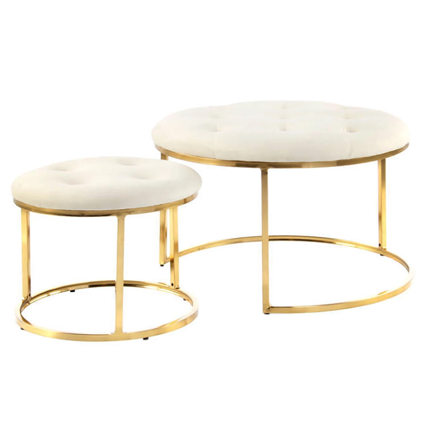 INSTYLE by Kayoom Polsterhocker Myla (2er-Set) - Weiß / Gold 1 INSTYLE by Kayoom Polsterhocker Myla (2er-Set) - Weiß / Gold