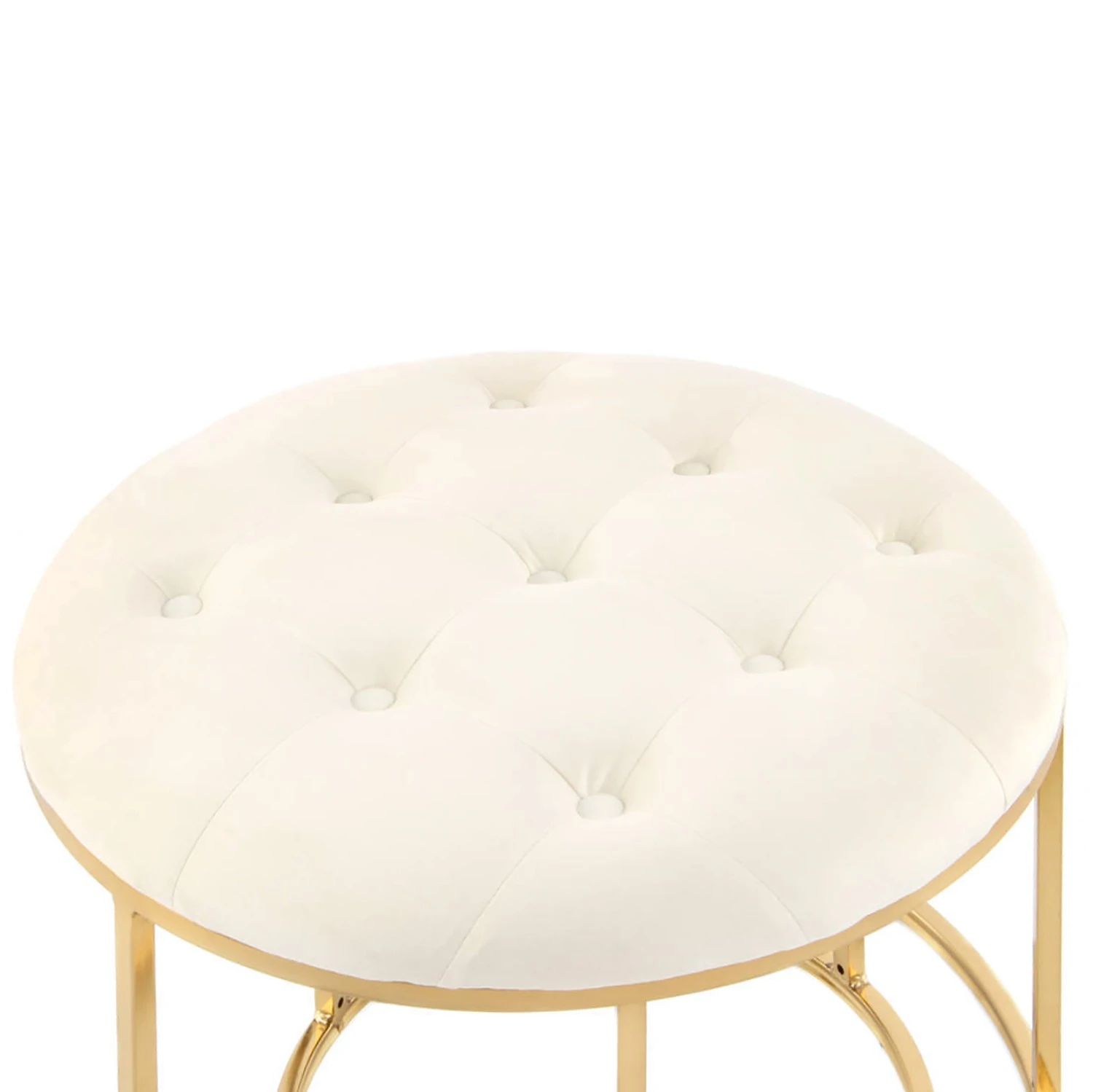 INSTYLE by Kayoom Polsterhocker Myla (2er-Set) - Weiß / Gold 6 INSTYLE by Kayoom Polsterhocker Myla (2er-Set) - Weiß / Gold – Bild 6