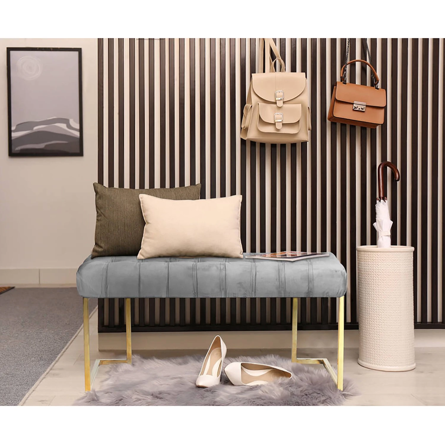 INSTYLE by Kayoom Polsterbank Rare - Grau 2 INSTYLE by Kayoom Polsterbank Rare - Grau – Bild 2