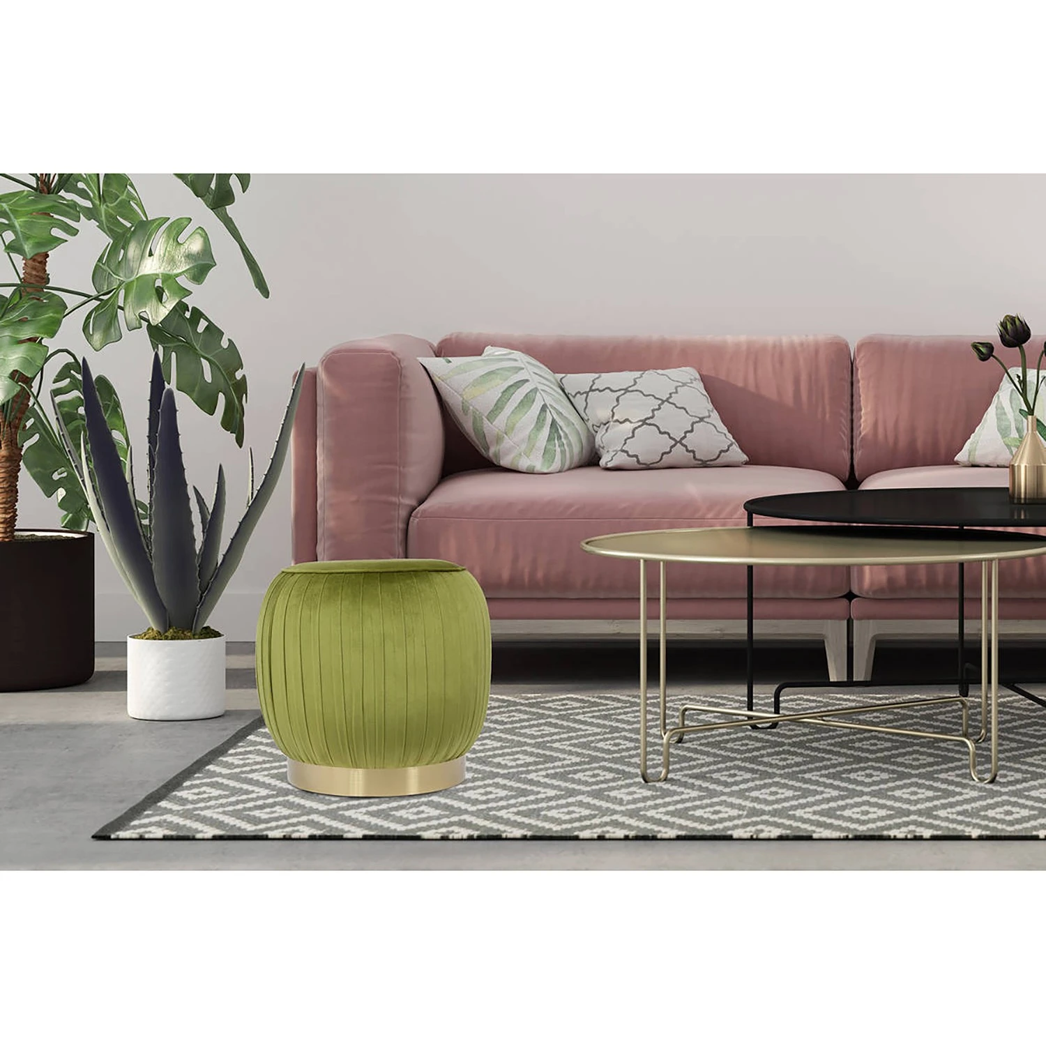 INSTYLE by Kayoom Polsterhocker Lilje - Pistaziengrün 2 INSTYLE by Kayoom Polsterhocker Lilje - Pistaziengrün – Bild 2