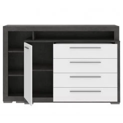 Loftscape Kommode Grünwald - Hochglanz Weiß / Anthrazit -Wohnzimmermöbel boutique en ligne 1000335798 220223 040 DETAILS P000000001000335798