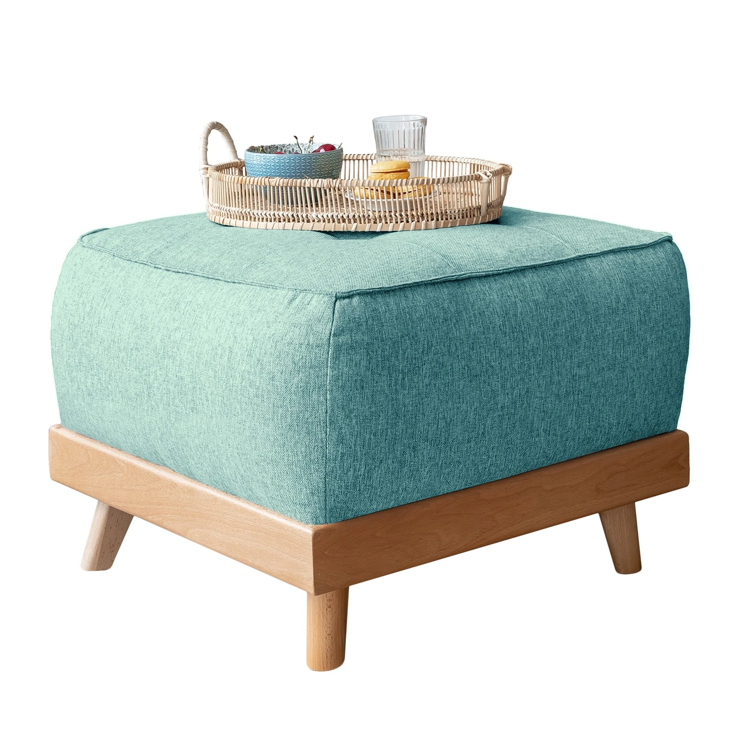 Norrwood Polsterhocker Surribas - Webstoff Lark: Petrol 5 Norrwood Polsterhocker Surribas - Webstoff Lark: Petrol – Bild 5