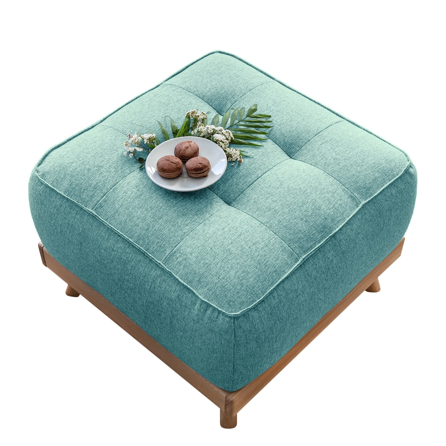 Norrwood Polsterhocker Surribas - Webstoff Lark: Petrol 6 Norrwood Polsterhocker Surribas - Webstoff Lark: Petrol – Bild 6