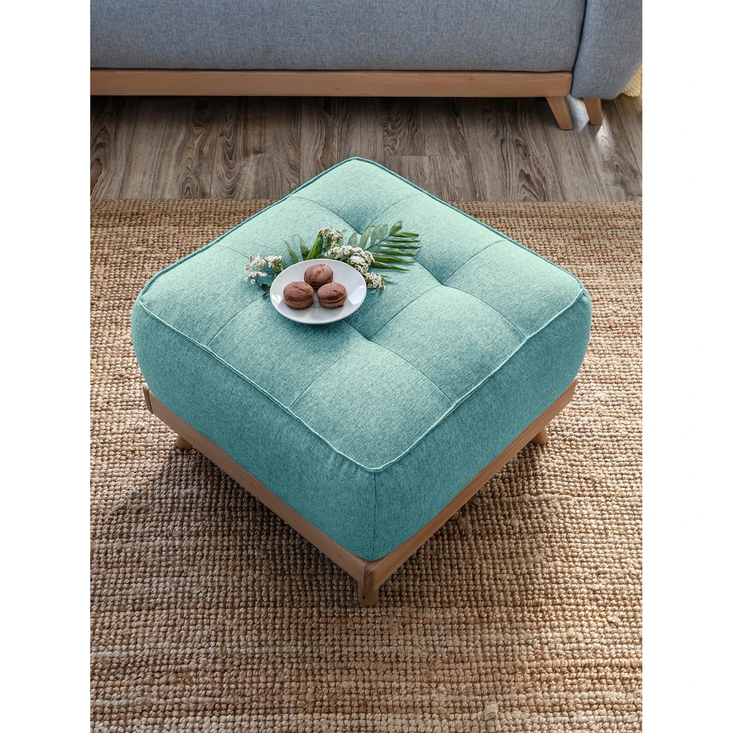 Norrwood Polsterhocker Surribas - Webstoff Lark: Petrol 8 Norrwood Polsterhocker Surribas - Webstoff Lark: Petrol – Bild 8