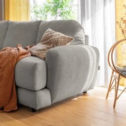 Loftscape Ecksofa Tandil - Webstoff Dolly: Dunkelgrau - Longchair davorstehend links - Mit Hocker -Wohnzimmermöbel boutique en ligne 1000336887 220401 100 DETAILS P000000001000336887