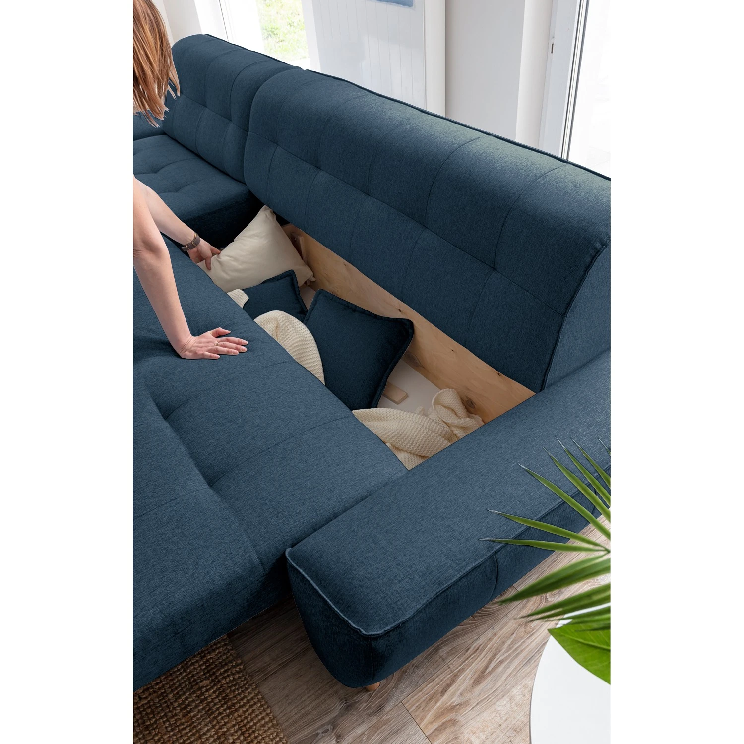 Norrwood Ecksofa Surribas - Webstoff Lark: Dunkelblau 7 Norrwood Ecksofa Surribas - Webstoff Lark: Dunkelblau – Bild 7