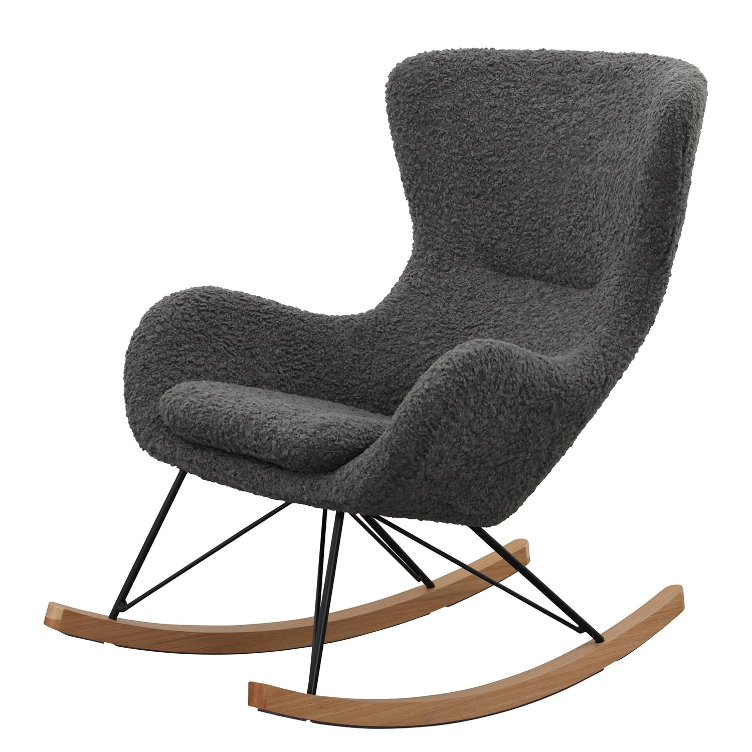 Naturoo Schaukelstuhl Narbonne - Teddyfell - Grau 1 Naturoo Schaukelstuhl Narbonne - Teddyfell - Grau